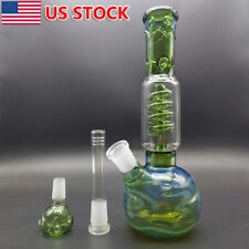 Glow Mushroom Glass Bong Hookah Smoking Water Pipe Beaker Filter Shisha w/ Bowl