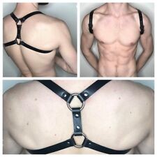 Men's Shiny Leather Body Chest Harness Belt Punk Adjustable Armor with  Buckles