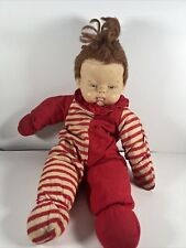 Vintage Plastic Face Carnival Prize Doll Cloth Stuffed Large Rare 24”  Kitschy