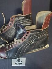 Vintage 1960s Daoust National 100 Black Leather Pro Skates Like