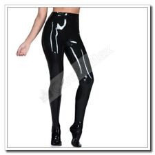 Latex Rubber Gummi Leggings Penishülle Women/Men Black Pants Gummihose