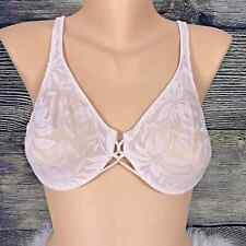 Vintage Bra Bali Embroidered Sheer Lace Floral White Underwire